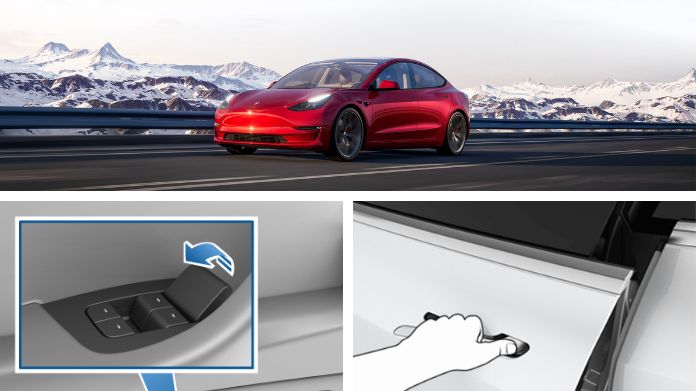 how to open tesla door