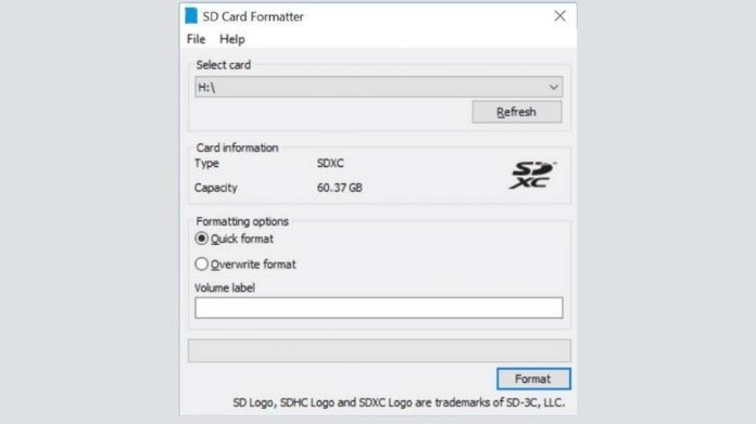 sd card formatter