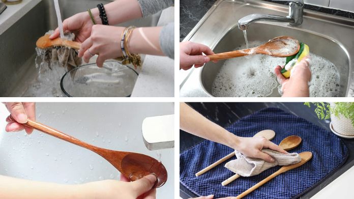 clean wooden spoons